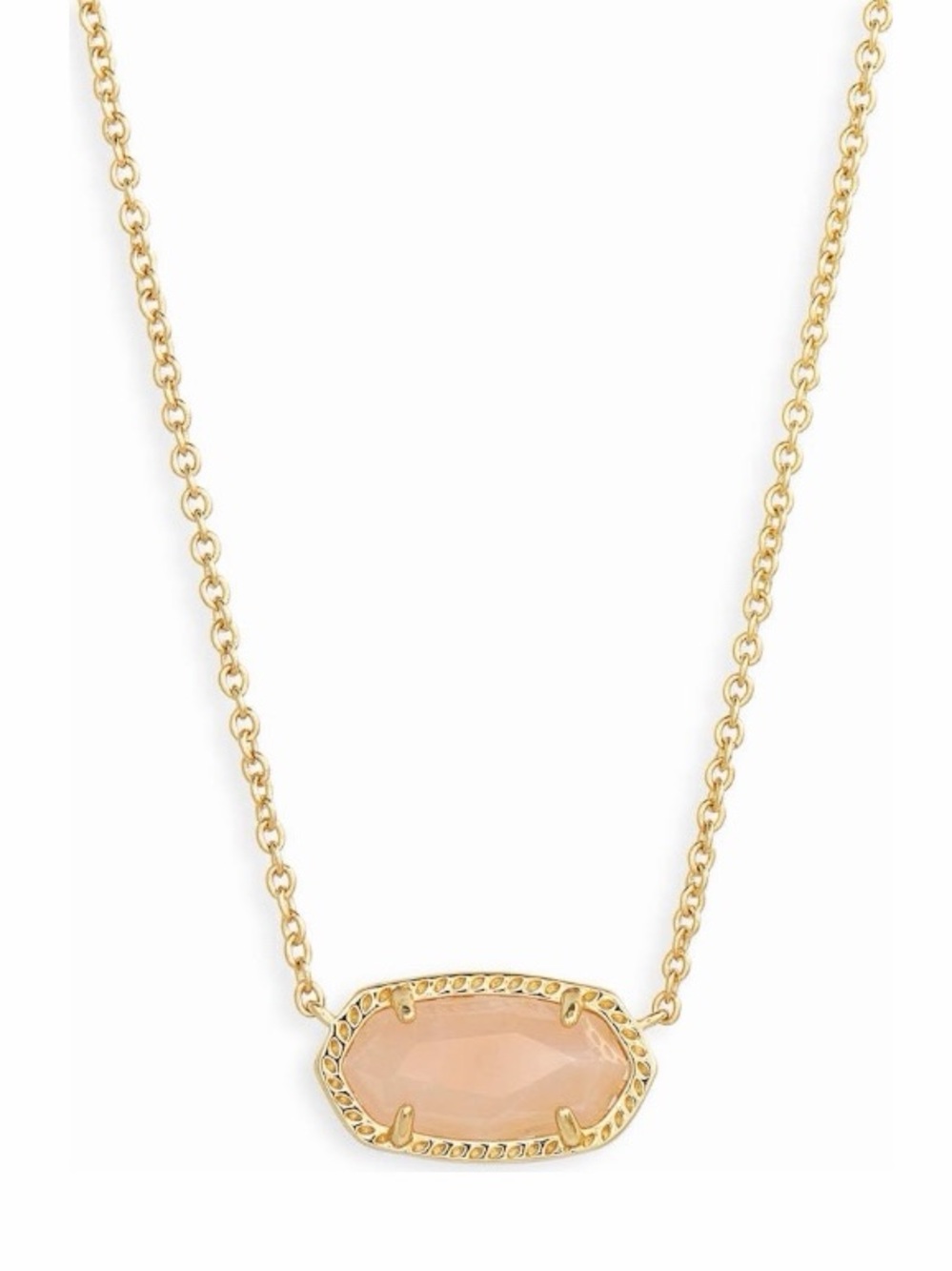Kendra Scott Elisa Pendant Necklace In Gold Rose Quartz